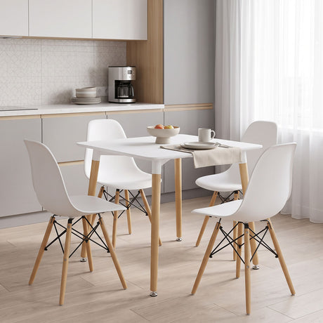 Set masa si scaune Dining, Alb, 80x80x76 cm