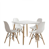 Set masa si scaune Dining, Alb, 80x80x76 cm