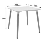 Set masa si scaune Dining, Alb, 80x80x76 cm