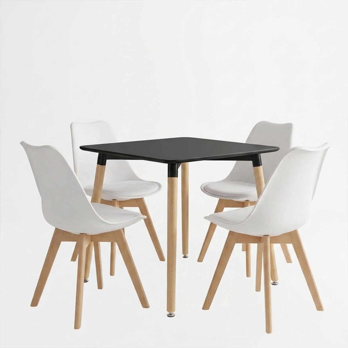 Set masa si scaune Dining, Alb, 80x80x76 cm