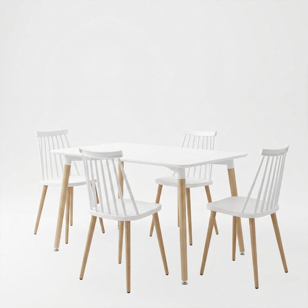 Set masa si scaune Dining, Alb, 80x80x76 cm