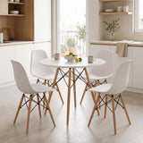 Set masa si scaune Dining, Alb, D80x73 cm