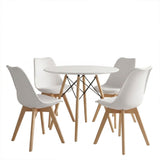Set masa si scaune Dining, Alb, D80x73 cm
