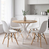 Set masa si scaune Dining, Alb, D80x75 cm