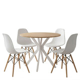 Set masa si scaune Dining, Alb, D80x75 cm