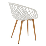 Set masa si scaune Dining, Alb, D80x75 cm
