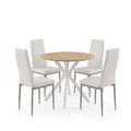 Set masa si scaune Dining, Alb, D80x75 cm, imagine ambient