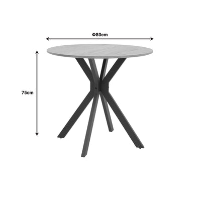 Set masa si scaune Dining, Alb, D80x75 cm, imagine produs 11