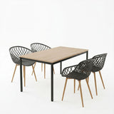Set masa si scaune Dining, Antracit, 120x75x75 cm