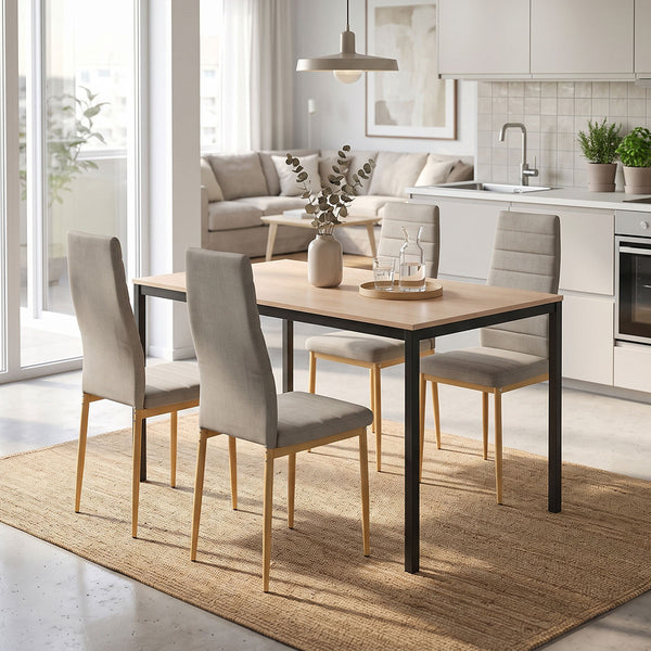 Set masa si scaune Dining, Bej, 120x75x75 cm