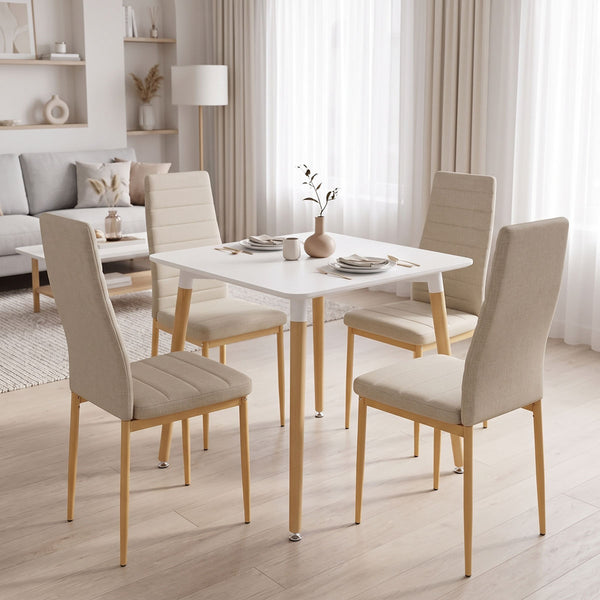 Set masa si scaune Dining, Bej, 80x80x76 cm