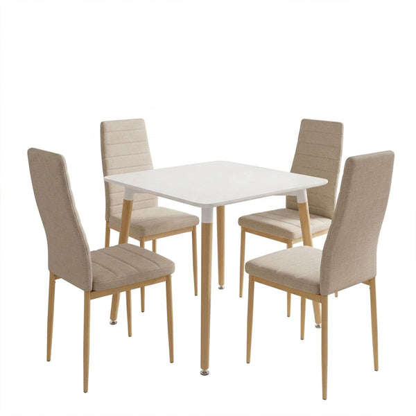 Set masa si scaune Dining, Bej, 80x80x76 cm