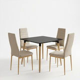 Set masa si scaune Dining, Bej, 80x80x76 cm
