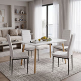 Set masa si scaune Dining, Bej, 80x80x76 cm