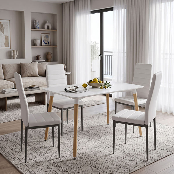 Set masa si scaune Dining, Bej, 80x80x76 cm