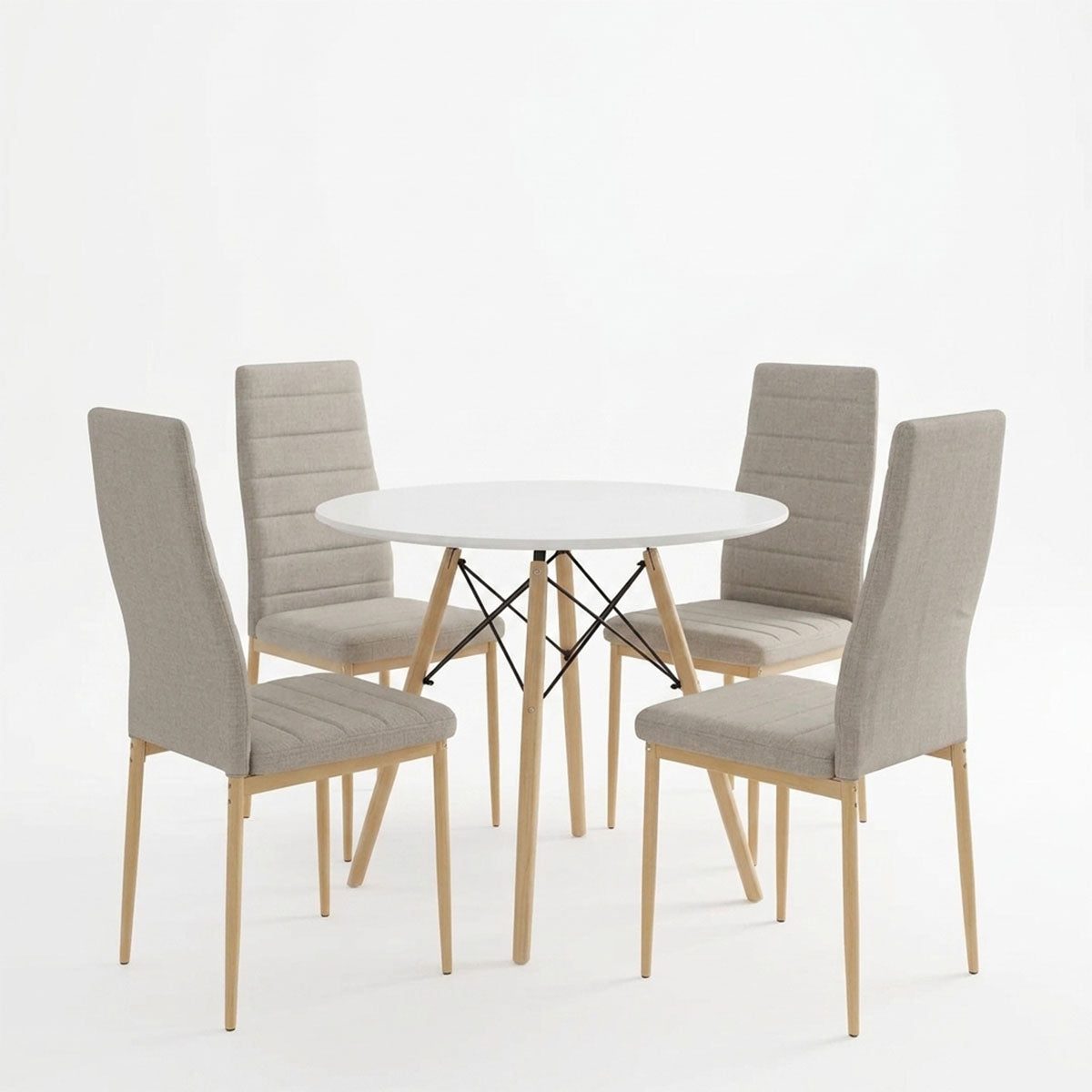 Set masa si scaune Dining, Bej, D80x73 cm