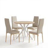 Set masa si scaune Dining, Bej, D80x75 cm