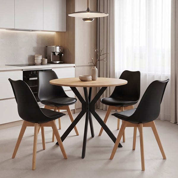 Set masa si scaune Dining, D80x75 cm