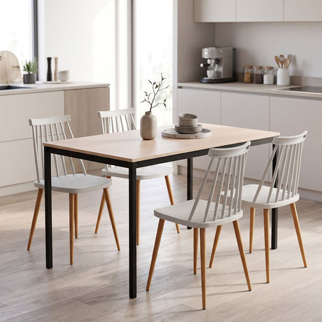 Set masa si scaune Dining, Gri, 120x75x75 cm