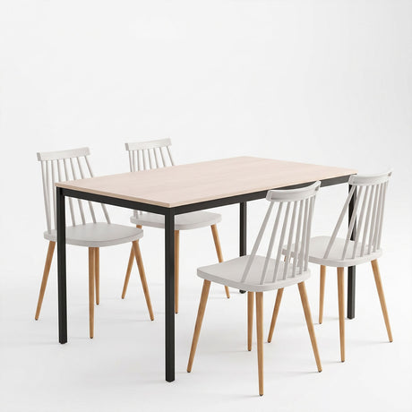 Set masa si scaune Dining, Gri, 120x75x75 cm