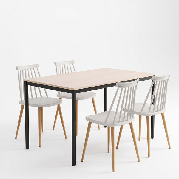 Set masa si scaune Dining, Gri, 120x75x75 cm