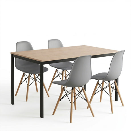 Set masa si scaune Dining, Gri, 120x75x75 cm