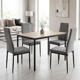 Set masa si scaune Dining, Gri, 120x75x75 cm