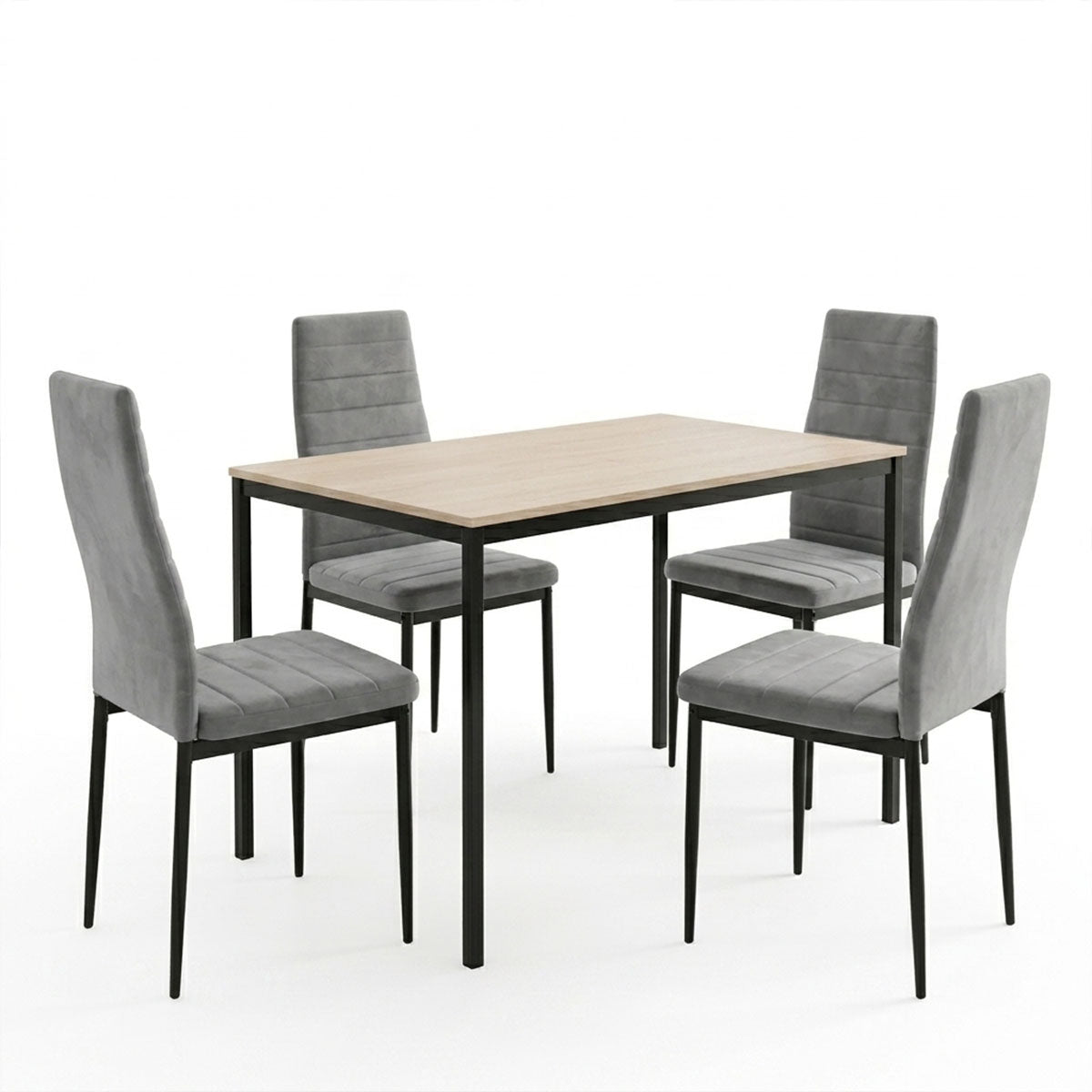 Set masa si scaune Dining, Gri, 120x75x75 cm