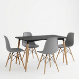 Set masa si scaune Dining, Gri, 80x80x76 cm