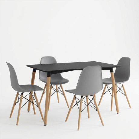Set masa si scaune Dining, Gri, 80x80x76 cm
