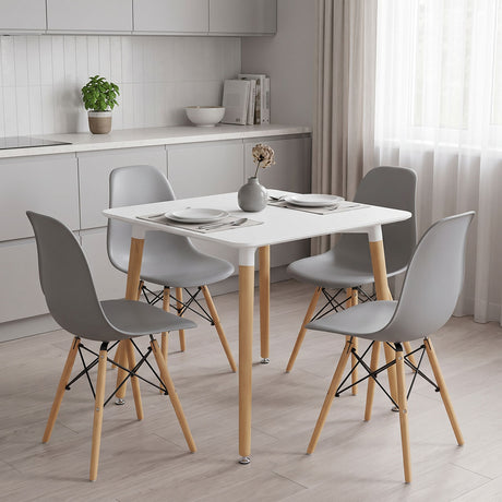 Set masa si scaune Dining, Gri, 80x80x76 cm