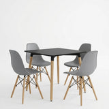 Set masa si scaune Dining, Gri, 80x80x76 cm
