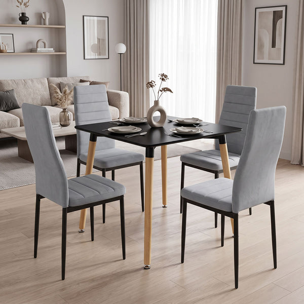 Set masa si scaune Dining, Gri, 80x80x76 cm