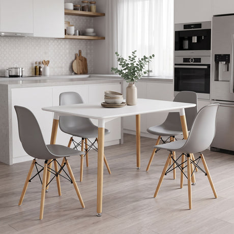 Set masa si scaune Dining, Gri, 80x80x76 cm