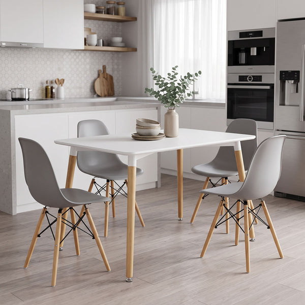 Set masa si scaune Dining, Gri, 120x80x76 cm