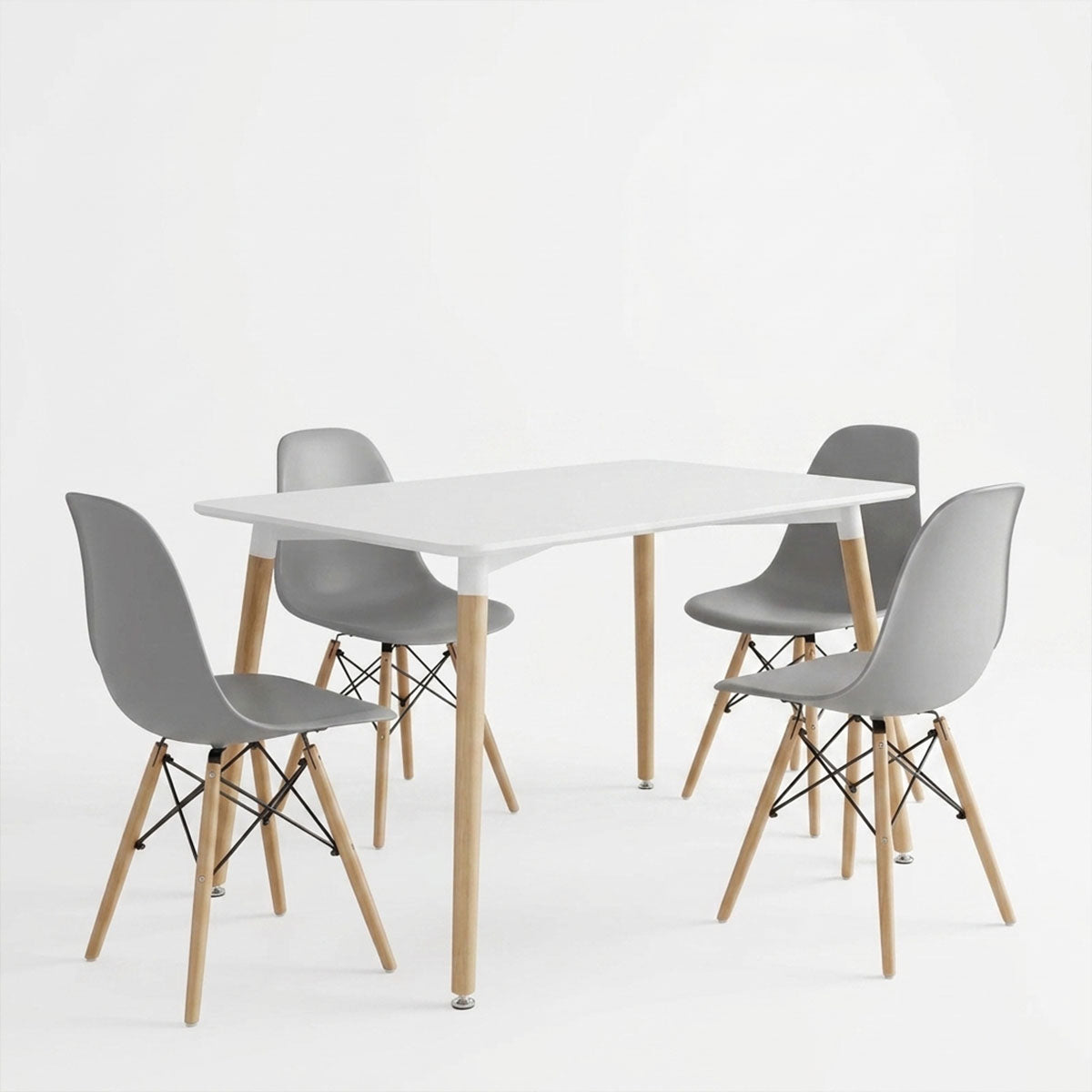 Set masa si scaune Dining, Gri, 80x80x76 cm
