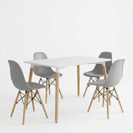Set masa si scaune Dining, Gri, 80x80x76 cm