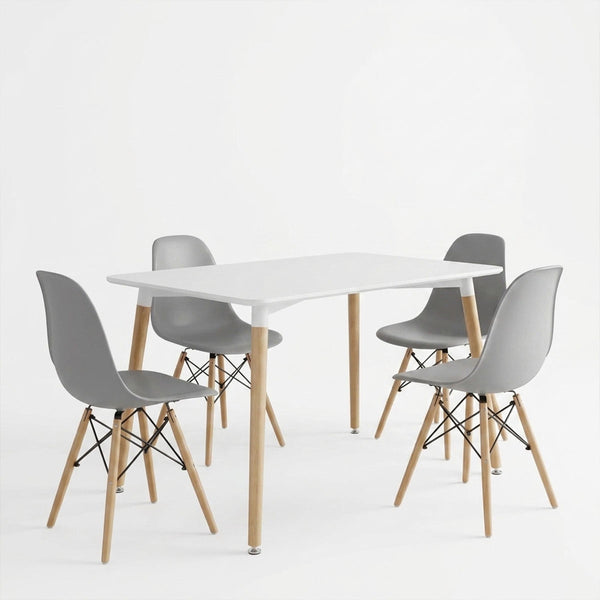 Set masa si scaune Dining, Gri, 120x80x76 cm