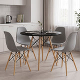 Set masa si scaune Dining, Gri, D80x73 cm