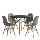 Set masa si scaune Dining, Gri, D80x73 cm