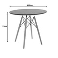Set masa si scaune Dining, Gri, D80x73 cm, imagine produs 8