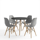 Set masa si scaune Dining, Gri, D80x73 cm