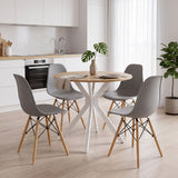 Set masa si scaune Dining, Gri, D80x75 cm