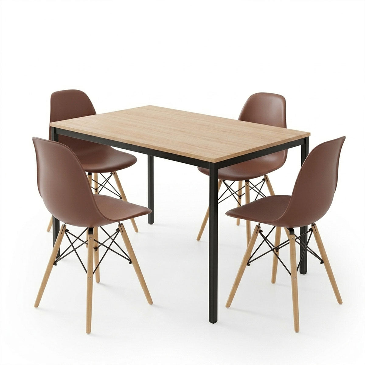 Set masa si scaune Dining, Maro, 120x75x75 cm