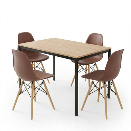 Set masa si scaune Dining, Maro, 120x75x75 cm
