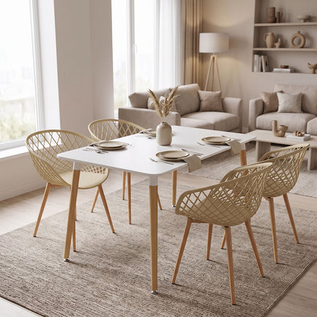 Set masa si scaune Dining, MDF, 80x80x76 cm