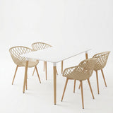 Set masa si scaune Dining, MDF, 80x80x76 cm - Alb