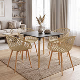Set masa si scaune Dining, MDF, 80x80x76 cm - Cappuccino