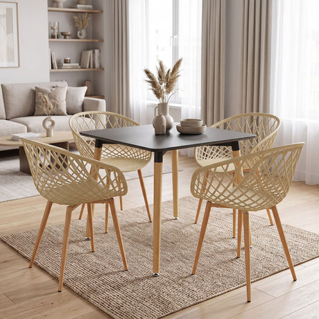 Set masa si scaune Dining, MDF, 80x80x76 cm