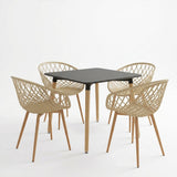 Set masa si scaune Dining, MDF, 80x80x76 cm - Cappuccino